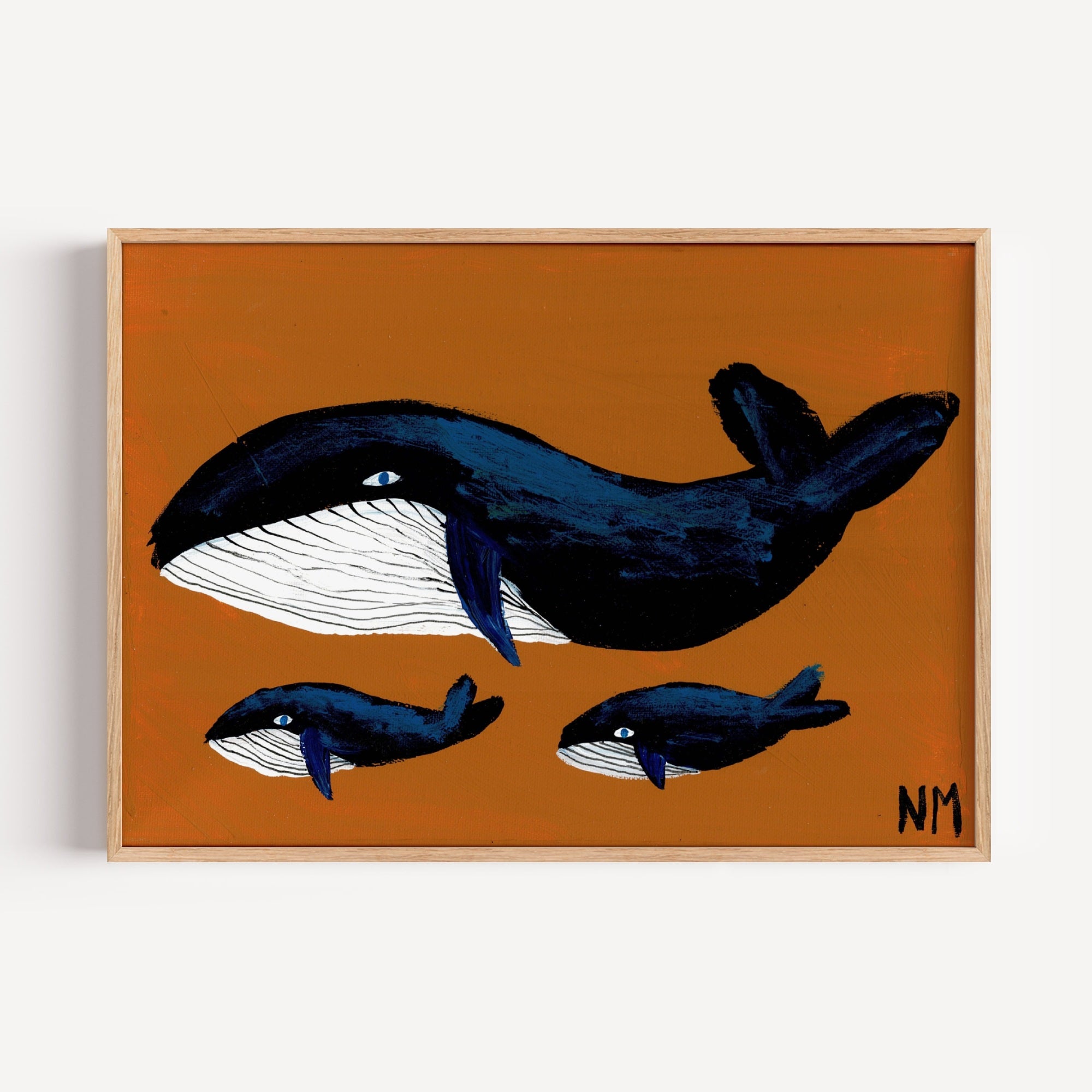 Whale We Care レコードUK オリジナル 初回盤 2LP Whale Family by Nancy McKie Framed Wall Art | Inka Arthouse – Inka