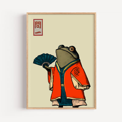 Vintage Japanese Frog Wall Art Print By Inka Arthouse