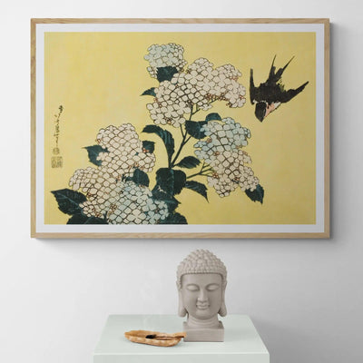 Hydrangea and Swallow by Katsushika Hokusai Gelato